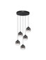 Preview: Nova Luce LED Pendelleuchte Kita dimmbar 28W warmweiss 3000K Schwarz Glas Metall Ø43cm 9236207