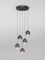 Preview: Nova Luce LED Pendelleuchte Kita dimmbar 28W warmweiss 3000K Schwarz Glas Metall Ø43cm 9236207