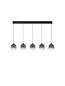 Preview: Nova Luce LED Pendelleuchte Kita dimmbar 28W warmweiss 3000K Schwarz Glas Metall 102x12cm 9236208