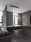 Preview: Nova Luce LED Pendelleuchte Kita dimmbar 28W warmweiss 3000K Schwarz Glas Metall 102x12cm 9236208