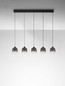 Preview: Nova Luce LED Pendelleuchte Kita dimmbar 28W warmweiss 3000K Schwarz Glas Metall 102x12cm 9236208