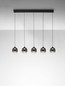 Preview: Nova Luce LED Pendelleuchte Kita dimmbar 28W warmweiss 3000K Schwarz Glas Metall 102x12cm 9236208