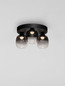 Preview: Nova Luce LED Deckenleuchte Kita dimmbar 16W warmweiss 3000K Schwarz Glas Metall Ø36cm 9236209