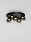 Preview: Nova Luce LED Deckenleuchte Kita dimmbar 28W warmweiss 3000K Schwarz Glas Metall Ø45cm 9236210