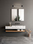 Preview: Nova Luce LED Wandleuchte Fasko 16W warmweiss 3000K IP44 Schwarz Glas Metall 80x9,5cm 9236298