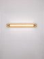 Preview: Nova Luce LED Wandleuchte Fasko 16W warmweiss 3000K IP44 Messinggold Glas Metall 80x9,5cm 9236299