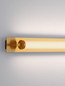Preview: Nova Luce LED Wandleuchte Fasko 16W warmweiss 3000K IP44 Messinggold Glas Metall 80x9,5cm 9236299