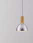 Preview: Nova Luce LED Pendelleuchte Voi 8W warmweiss 3000K Schwarz Messinggold Glas Metall Ø17cm 9236304