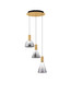 Preview: Nova Luce LED Pendelleuchte Voi dimmbar 24W warmweiss 3000K Schwarz Messinggold Glas Metall Ø43cm 9236306