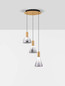 Preview: Nova Luce LED Pendelleuchte Voi dimmbar 24W warmweiss 3000K Schwarz Messinggold Glas Metall Ø43cm 9236306