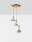 Preview: Nova Luce LED Pendelleuchte Voi dimmbar 24W warmweiss 3000K Schwarz Messinggold Glas Metall Ø43cm 9236306