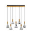 Preview: Nova Luce LED Pendelleuchte Voi dimmbar 47W warmweiss 3000K Schwarz Messinggold Glas Metall 96x33cm 9236309