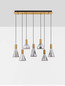 Preview: Nova Luce LED Pendelleuchte Voi dimmbar 47W warmweiss 3000K Schwarz Messinggold Glas Metall 96x33cm 9236309