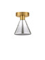 Preview: Nova Luce LED Deckenleuchte Voi 8W warmweiss 3000K Schwarz Messinggold Glas Metall Ø17cm 9236311