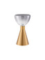 Preview: Nova Luce LED Tischleuchte Voi 8W warmweiss 3000K Schwarz Messinggold Glas Metall Ø17cm 9236312