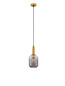 Preview: Nova Luce Pendelleuchte Maho E27 Rauchgrau Messinggold Glas Metall Ø14cm 9236313