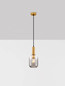 Preview: Nova Luce Pendelleuchte Maho E27 Rauchgrau Messinggold Glas Metall Ø14cm 9236313