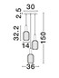 Preview: Nova Luce Pendelleuchte Maho 3-flammig 3xE27 Rauchgrau Messinggold Glas Metall Ø36cm 9236314