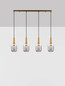 Preview: Nova Luce Pendelleuchte Maho 4-flammig 4xE27 Rauchgrau Messinggold Glas Metall 107x14cm 9236315