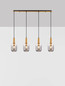 Preview: Nova Luce Pendelleuchte Maho 4-flammig 4xE27 Rauchgrau Messinggold Glas Metall 107x14cm 9236315