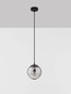 Preview: Nova Luce Pendelleuchte Abbacus E27 Schwarz Glas Metall Ø17cm 9236316
