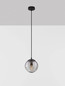 Preview: Nova Luce Pendelleuchte Abbacus E27 Schwarz Glas Metall Ø17cm 9236316