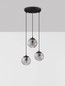 Preview: Nova Luce Pendelleuchte Abbacus 3-flammig 3xE27 Schwarz Glas Metall Ø44cm 9236317