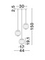 Preview: Nova Luce Pendelleuchte Abbacus 3-flammig 3xE27 Schwarz Glas Metall Ø44cm 9236317