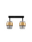 Preview: Nova Luce Deckenleuchte Sianna 2-flammig 2xE27 Schwarz Messinggold Glas Metall 47x20cm 9236387