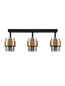 Preview: Nova Luce Deckenleuchte Sianna 3-flammig 3xE27 Schwarz Messinggold Glas Metall 70x20cm 9236388