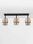 Preview: Nova Luce Deckenleuchte Sianna 3-flammig 3xE27 Schwarz Messinggold Glas Metall 70x20cm 9236388