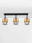 Preview: Nova Luce Deckenleuchte Sianna 3-flammig 3xE27 Schwarz Messinggold Glas Metall 70x20cm 9236388
