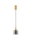 Preview: Nova Luce LED Pendelleuchte Imatia 7W warmweiss 3000K Messinggold Rauchschwarz Glas Metall Ø16cm 9236390
