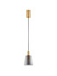 Preview: Nova Luce LED Pendelleuchte Imatia 7W warmweiss 3000K Messinggold Rauchschwarz Glas Metall Ø14cm 9236391