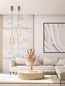 Preview: Nova Luce LED Pendelleuchte Klelia dimmbar 17W warmweiss 3000K Messinggold Metall Ø15cm 9236395