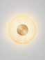 Preview: Nova Luce LED Wandleuchte Nous 8W warmweiss 3000K Messinggold Bernstein Glas Metall Ø30cm 9236398