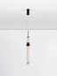 Preview: Nova Luce LED Pendelleuchte Stalactite dimmbar 8W warmweiss 3000K Schwarz Aluminium Keramik Ø8cm 9236402