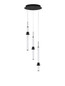 Preview: Nova Luce LED Pendelleuchte Stalactite dimmbar 18W warmweiss 3000K Schwarz Aluminium Keramik Ø35cm 9236406