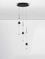 Preview: Nova Luce LED Pendelleuchte Stalactite dimmbar 18W warmweiss 3000K Schwarz Aluminium Keramik Ø35cm 9236406