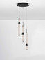 Preview: Nova Luce LED Pendelleuchte Stalactite dimmbar 18W warmweiss 3000K Schwarz Aluminium Keramik Ø35cm 9236406