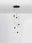 Preview: Nova Luce LED Pendelleuchte Stalactite dimmbar 32W warmweiss 3000K Schwarz Aluminium Keramik Ø35cm 9236407