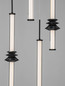 Preview: Nova Luce LED Pendelleuchte Stalactite dimmbar 32W warmweiss 3000K Schwarz Aluminium Keramik Ø35cm 9236407