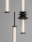 Preview: Nova Luce LED Pendelleuchte Stalactite dimmbar 32W warmweiss 3000K Schwarz Aluminium Keramik Ø35cm 9236407