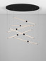 Preview: Nova Luce LED Pendelleuchte Stalactite dimmbar 79W warmweiss 3000K Schwarz Aluminium Keramik Ø150cm 9236408