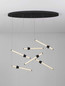 Preview: Nova Luce LED Pendelleuchte Stalactite dimmbar 36W warmweiss 3000K Schwarz Aluminium Keramik 120x43cm 9236409