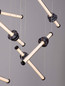 Preview: Nova Luce LED Pendelleuchte Stalactite dimmbar 36W warmweiss 3000K Schwarz Aluminium Keramik 120x43cm 9236409