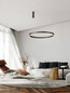 Preview: Nova Luce LED Pendelleuchte Elowen dimmbar 77W warmweiss 3000K Kaffeebraun Aluminium Ø80cm 9345650