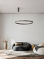 Preview: Nova Luce LED Pendelleuchte Elowen dimmbar 106W warmweiss 3000K Kaffeebraun Aluminium Ø100cm 9345651