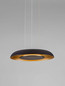 Preview: Nova Luce LED Pendelleuchte Epos dimmbar 24W CCT warm-/neutralweiss 2700/3000/4000K Schwarz Gold Aluminium Ø40cm 9345712