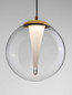 Preview: Nova Luce LED Pendelleuchte Galeo dimmbar 7W warmweiss 3000K Gold Glas Metall Ø22cm 9416940